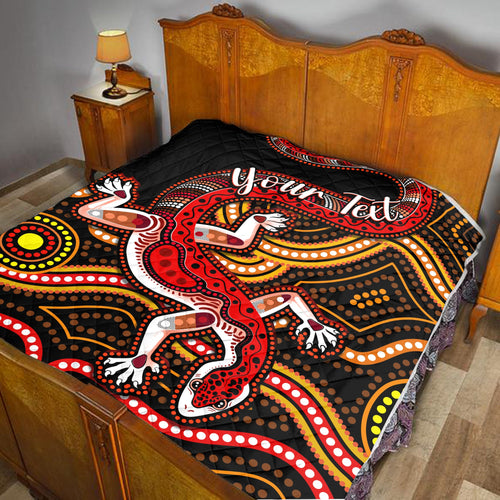 custom-personalised-aboriginal-art-lizard-premium-quilt-you-are-number-one