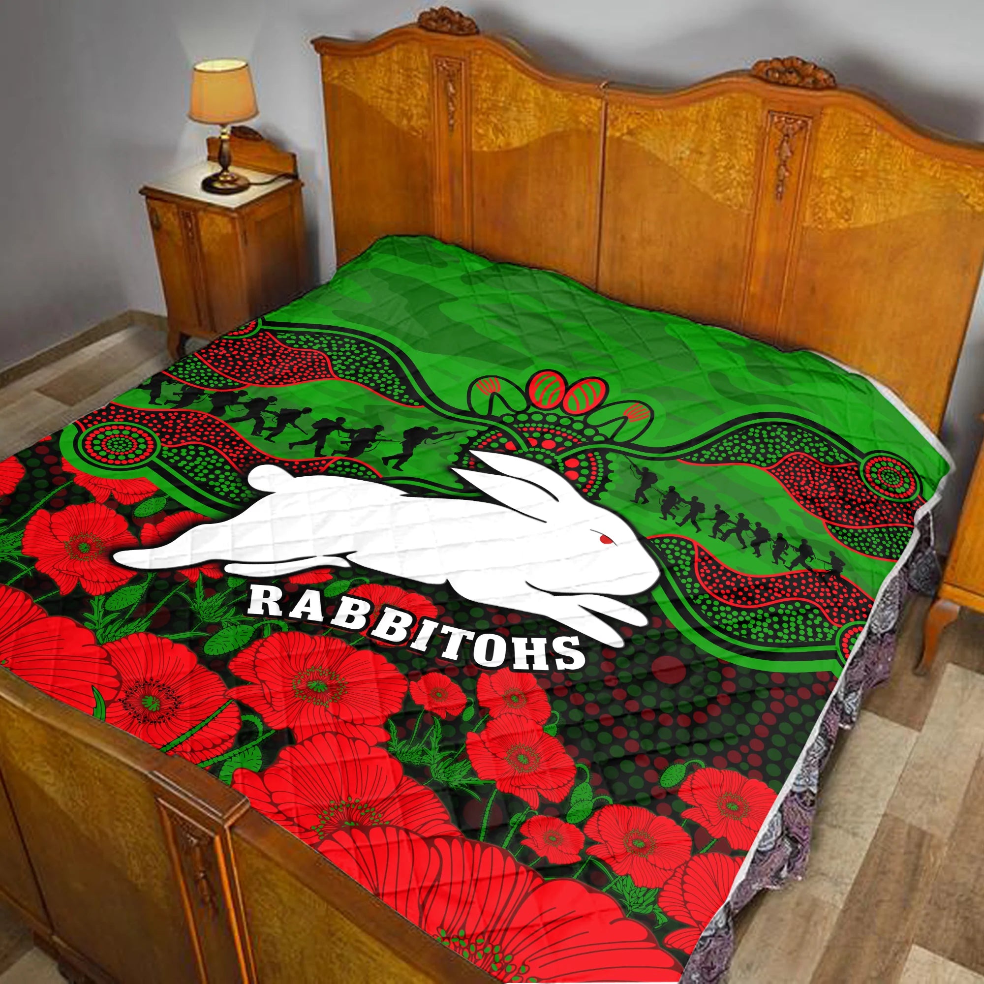 rabbitohs-rugby-anzac-premium-quilt-south-sydney-camouflage-poppy-aboriginal