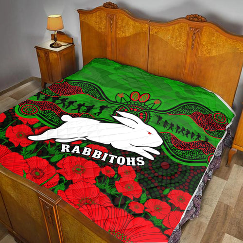 rabbitohs-rugby-anzac-premium-quilt-south-sydney-camouflage-poppy-aboriginal