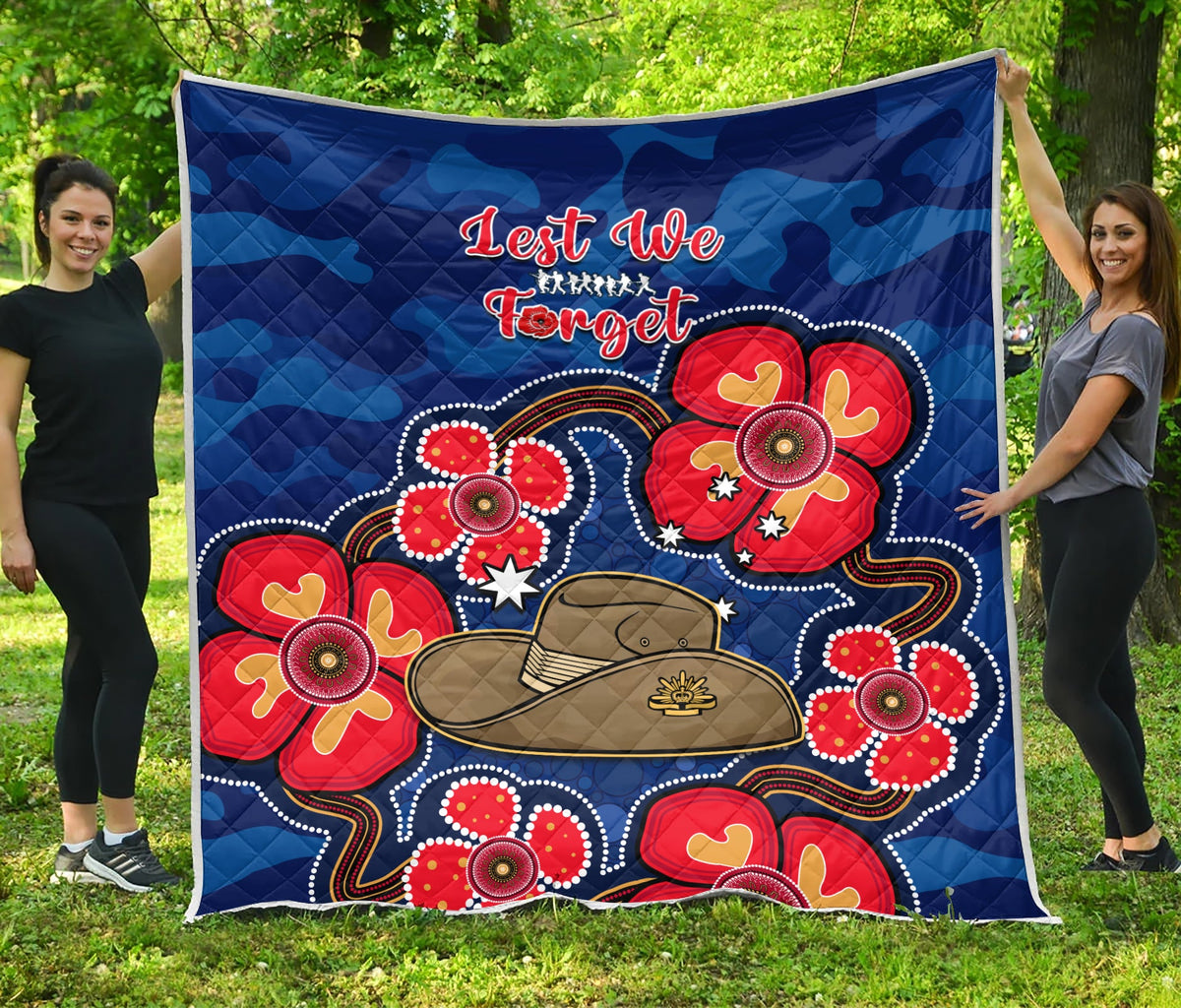 australia-anzac-premium-quilt-lest-we-forget-camouflage-mix-aboriginal-poppies-and-slouch-hat