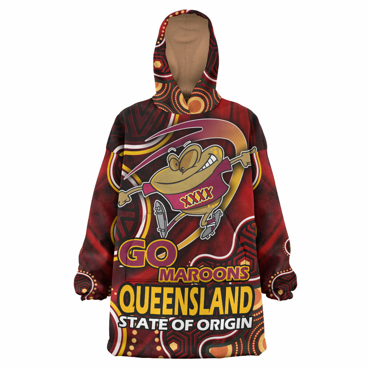 queensland-rugby-league-team-snug-hoodie-custom-queensland-maroons-rugby-ball-state-of-origin-oodie-blanket