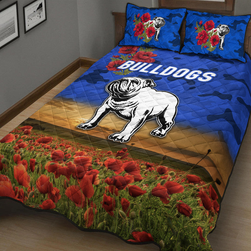 canterbury-bankstown-bulldogs-anzac-2022-quilt-bed-set-poppy-flowers-vibes-blue