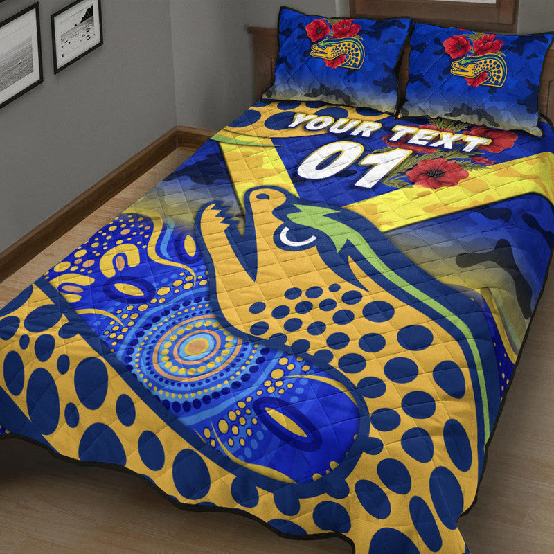 custom-personalised-parramatta-eels-anzac-2022-quilt-bed-set-indigenous-vibes-blue