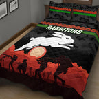 south-sydney-rabbitohs-anzac-2022-quilt-bed-set-simple-style-black