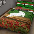 south-sydney-rabbitohs-anzac-2022-quilt-bed-set-poppy-flowers-vibes-green