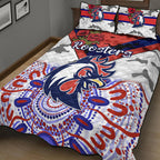 sydney-roosters-anzac-2022-quilt-bed-set-indigenous-vibes-white