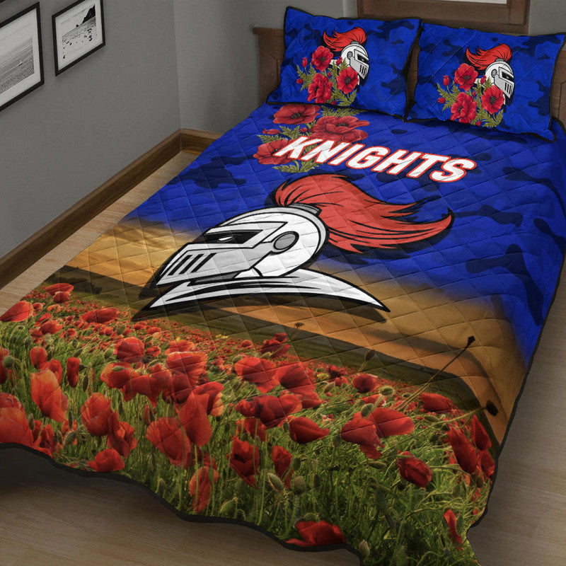 newcastle-knights-anzac-2022-quilt-bed-set-poppy-flowers-vibes