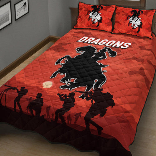 st-george-illawarra-dragons-anzac-2022-quilt-bed-set-simple-style-red