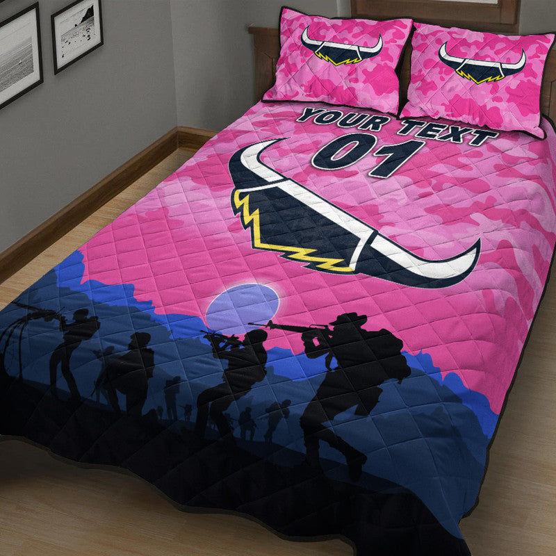 custom-personalised-north-queensland-cowboys-anzac-2022-quilt-bed-set-simple-style-pink