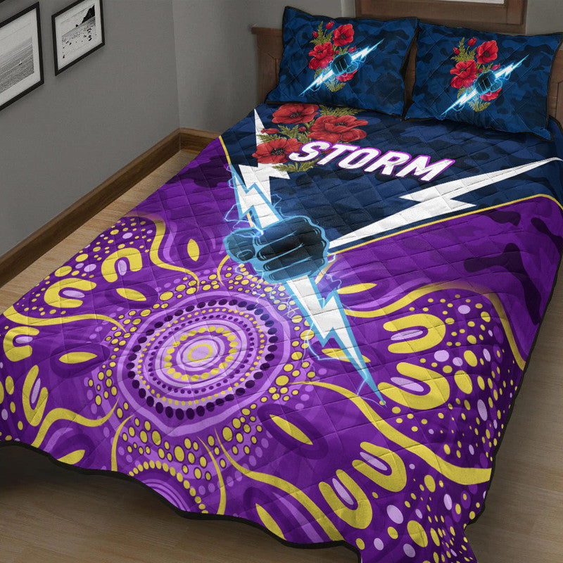 melbourne-storm-anzac-2022-quilt-bed-set-indigenous-vibes