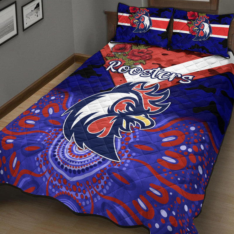 sydney-roosters-anzac-2022-quilt-bed-set-indigenous-vibes-blue