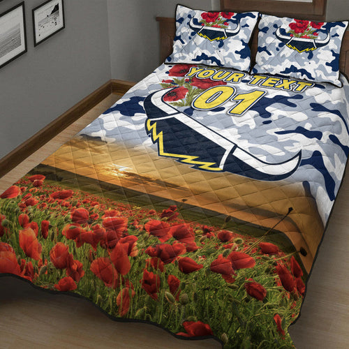 custom-personalised-north-queensland-cowboys-anzac-2022-quilt-bed-set-poppy-flowers-vibes-white