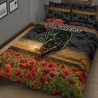 penrith-panthers-anzac-2022-quilt-bed-set-poppy-flowers-vibes-black