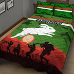 south-sydney-rabbitohs-anzac-2022-quilt-bed-set-simple-style-green