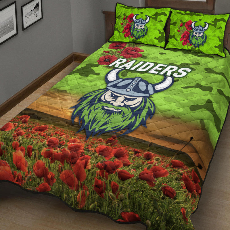 canberra-raiders-anzac-2022-quilt-bed-set-poppy-flowers-vibes