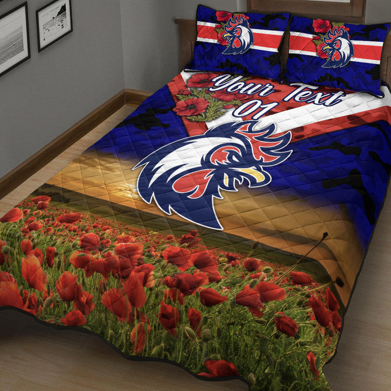 custom-personalised-sydney-roosters-anzac-2022-quilt-bed-set-poppy-flowers-vibes-blue