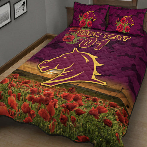 custom-personalised-brisbane-broncos-anzac-2022-quilt-bed-set-poppy-flowers-vibes