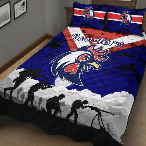 sydney-roosters-anzac-2022-quilt-bed-set-simple-style-blue