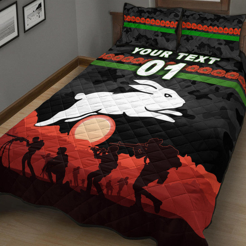 custom-personalised-south-sydney-rabbitohs-anzac-2022-quilt-bed-set-simple-style-black