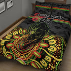 custom-personalised-penrith-panthers-anzac-2022-quilt-bed-set-indigenous-vibes-black