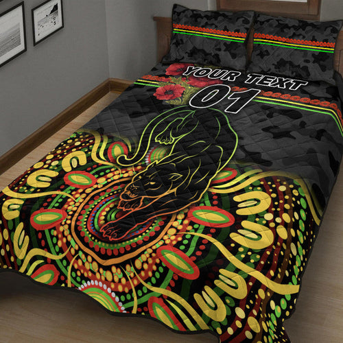 custom-personalised-penrith-panthers-anzac-2022-quilt-bed-set-indigenous-vibes-black