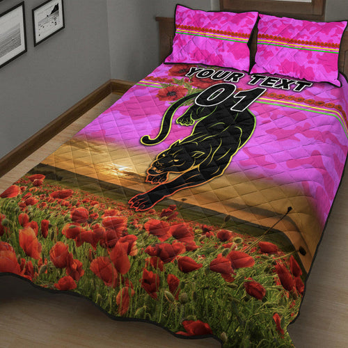 custom-personalised-penrith-panthers-anzac-2022-quilt-bed-set-poppy-flowers-vibes-pink