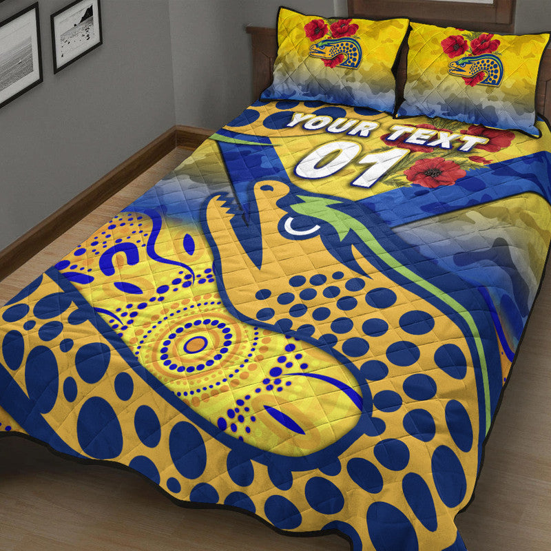 custom-personalised-parramatta-eels-anzac-2022-quilt-bed-set-indigenous-vibes-gold