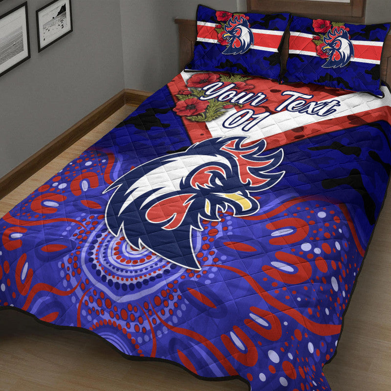 custom-personalised-sydney-roosters-anzac-2022-quilt-bed-set-indigenous-vibes-blue