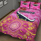 north-queensland-cowboys-anzac-2022-quilt-bed-set-indigenous-vibes-pink