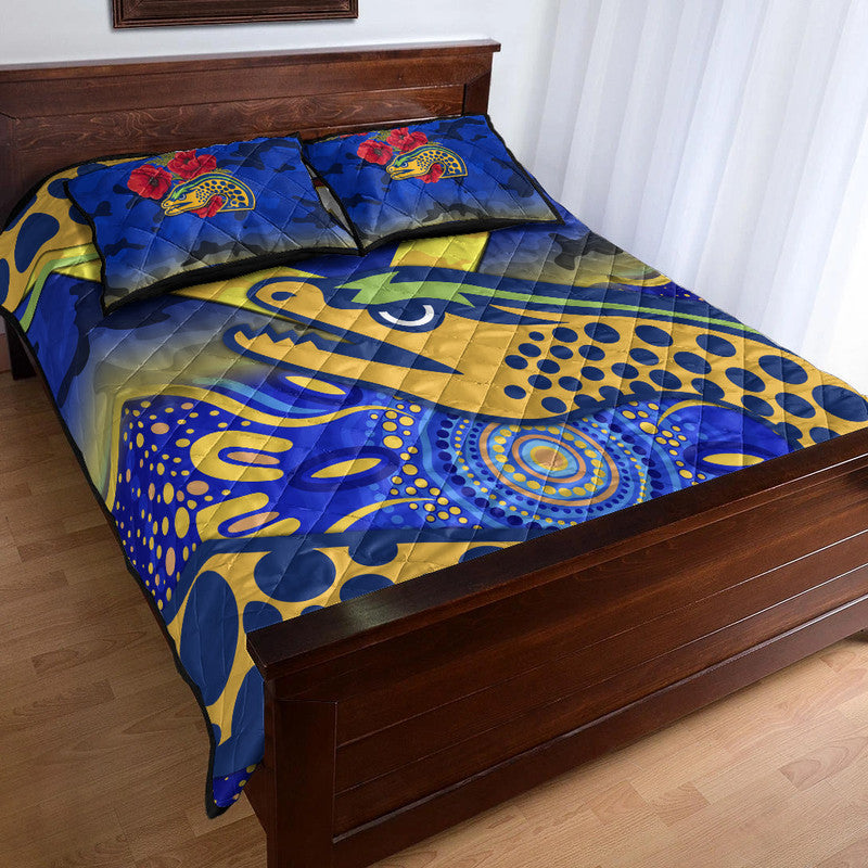 custom-personalised-parramatta-eels-anzac-2022-quilt-bed-set-indigenous-vibes-blue