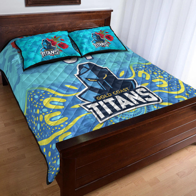 custom-personalised-gold-coast-titans-anzac-2022-quilt-bed-set-indigenous-vibes