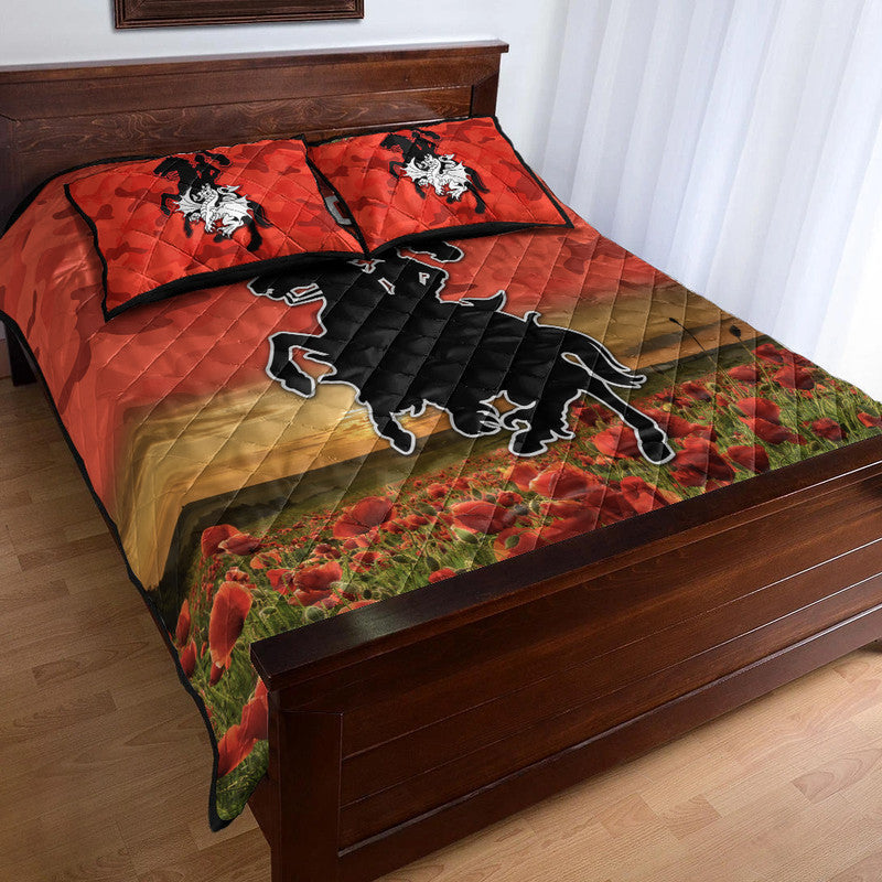 st-george-illawarra-dragons-anzac-2022-quilt-bed-set-poppy-flowers-vibes-red
