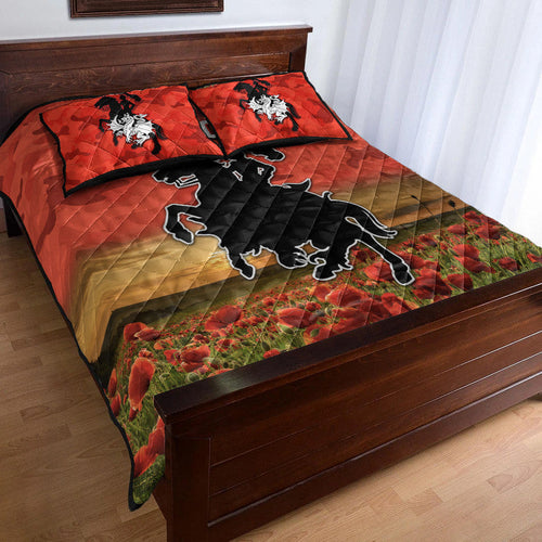 st-george-illawarra-dragons-anzac-2022-quilt-bed-set-poppy-flowers-vibes-red