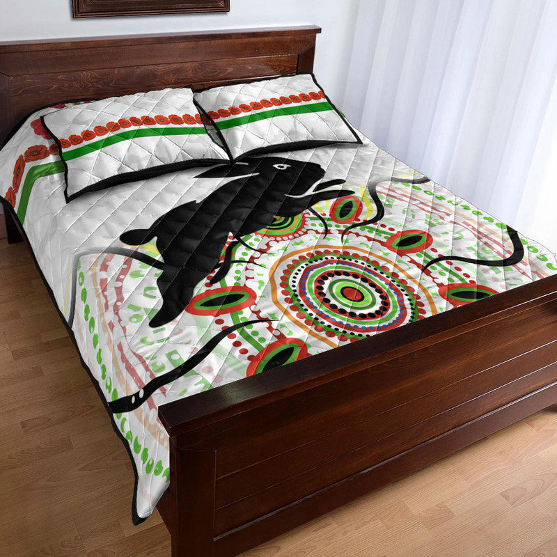 south-sydney-rabbitohs-anzac-2022-quilt-bed-set-indigenous-vibes-white