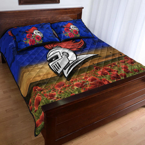 custom-personalised-newcastle-knights-anzac-2022-quilt-bed-set-poppy-flowers-vibes