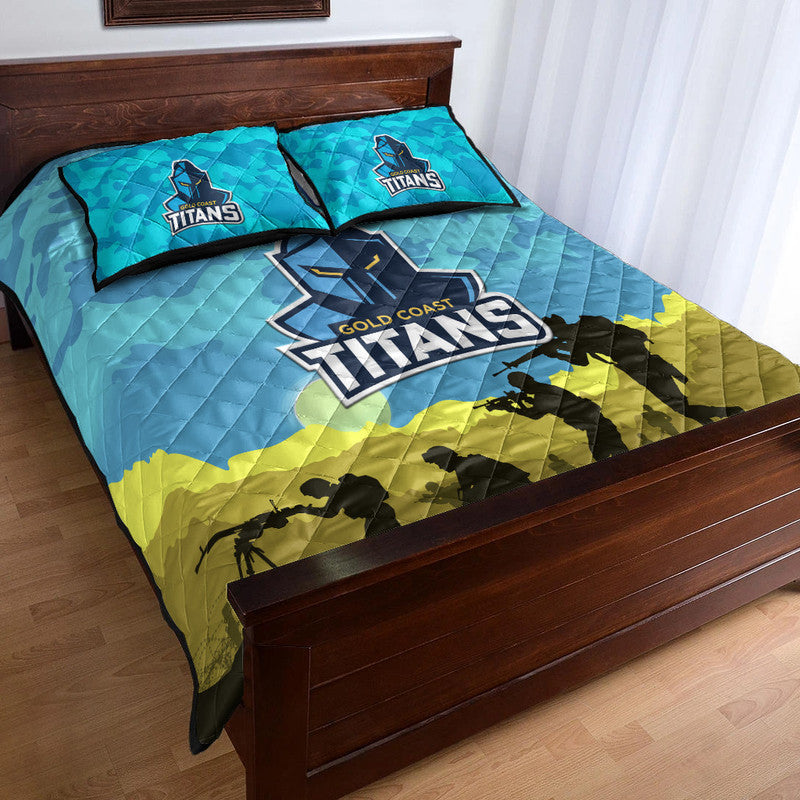 custom-personalised-gold-coast-titans-anzac-2022-quilt-bed-set-simple-style