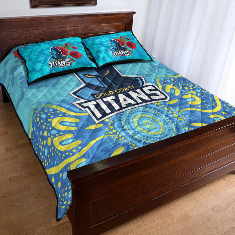 gold-coast-titans-anzac-2022-quilt-bed-set-indigenous-vibes