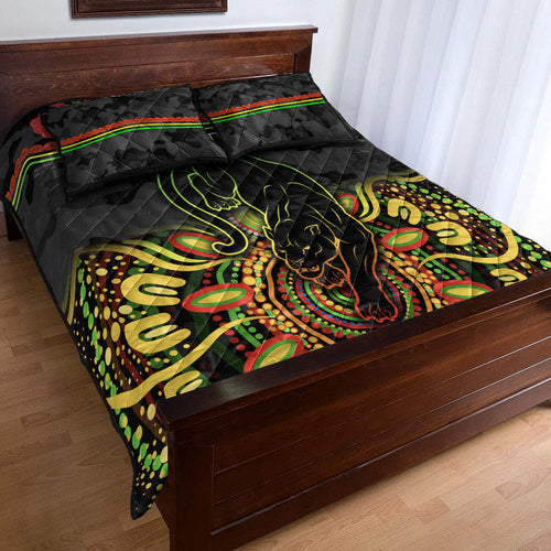 penrith-panthers-anzac-2022-quilt-bed-set-indigenous-vibes-black