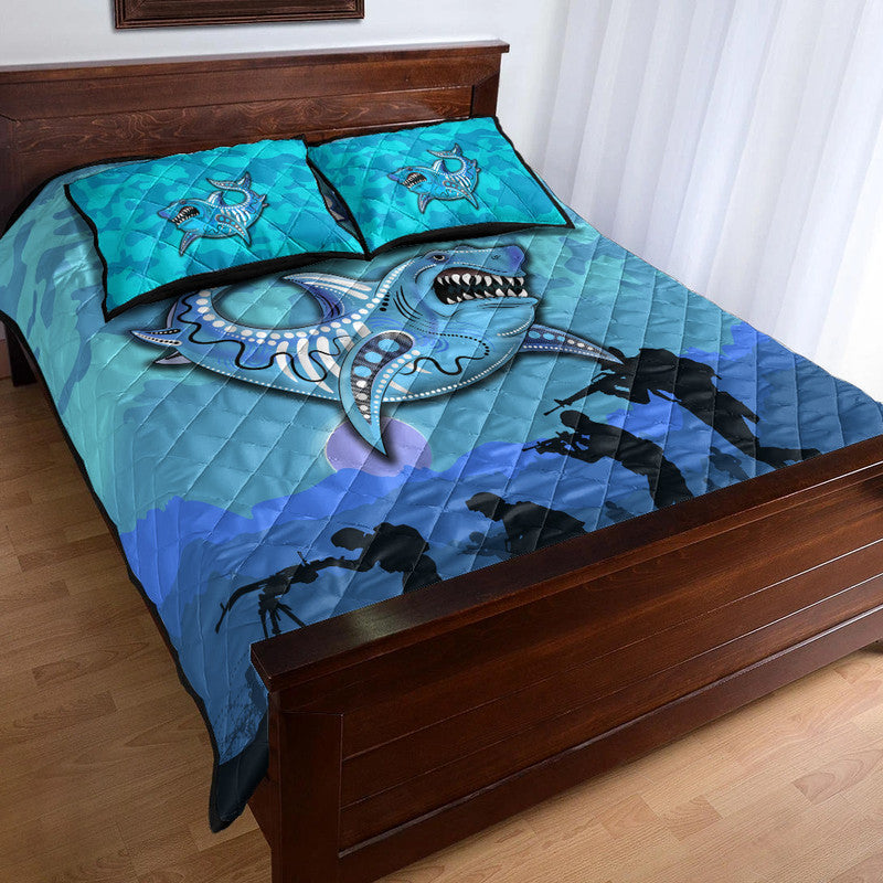 cronulla-sutherland-sharks-anzac-2022-quilt-bed-set-simple-style-blue