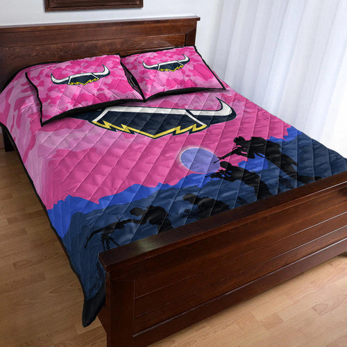 north-queensland-cowboys-anzac-2022-quilt-bed-set-simple-style-pink