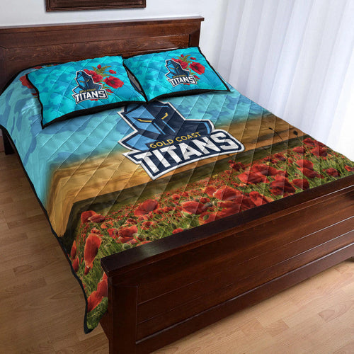 custom-personalised-gold-coast-titans-anzac-2022-quilt-bed-set-poppy-flowers-vibes