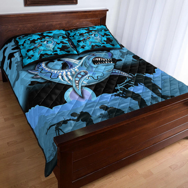 cronulla-sutherland-sharks-anzac-2022-quilt-bed-set-simple-style-black