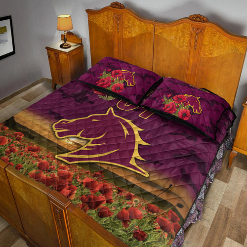 custom-personalised-brisbane-broncos-anzac-2022-quilt-bed-set-poppy-flowers-vibes
