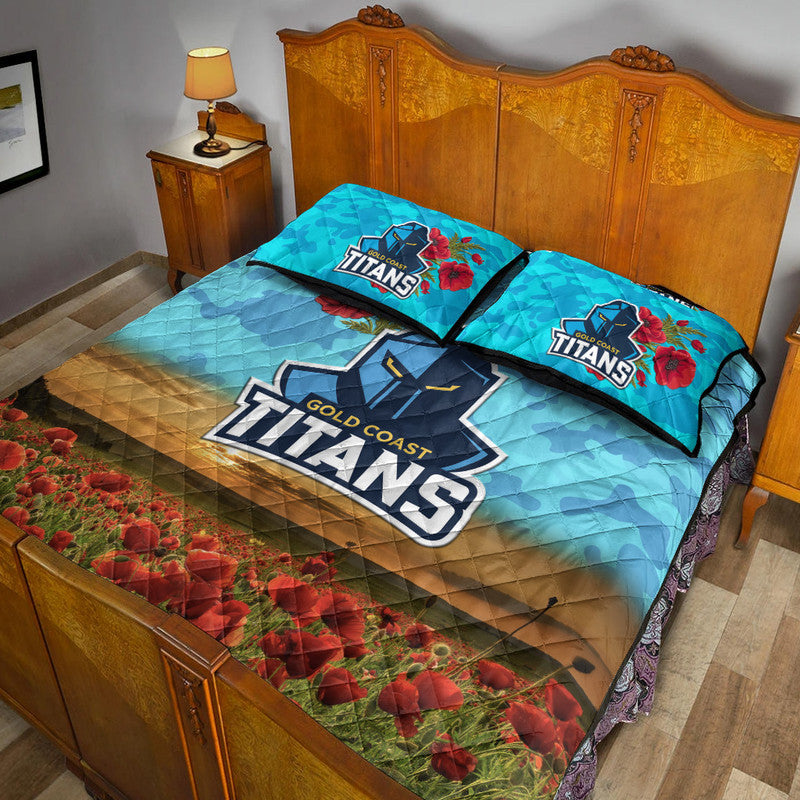 gold-coast-titans-anzac-2022-quilt-bed-set-poppy-flowers-vibes