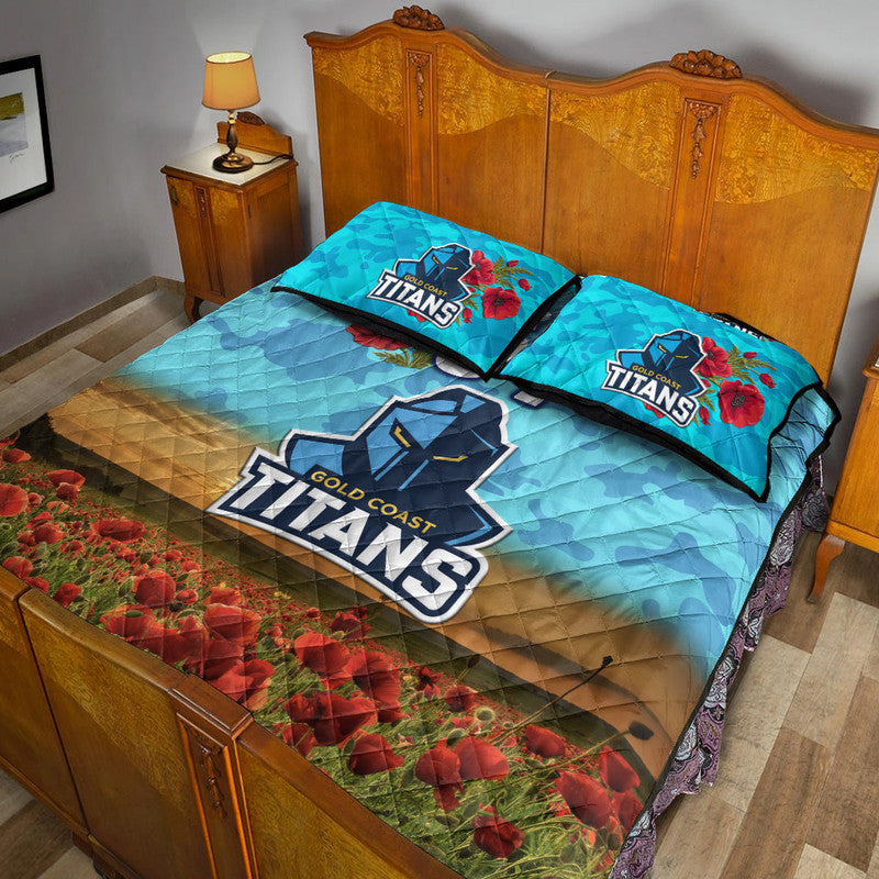 custom-personalised-gold-coast-titans-anzac-2022-quilt-bed-set-poppy-flowers-vibes