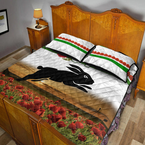 custom-personalised-south-sydney-rabbitohs-anzac-2022-quilt-bed-set-poppy-flowers-vibes-white