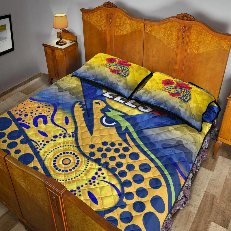 parramatta-eels-anzac-2022-quilt-bed-set-indigenous-vibes-gold