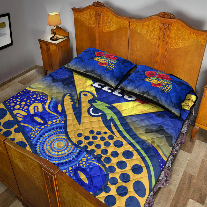 parramatta-eels-anzac-2022-quilt-bed-set-indigenous-vibes-blue