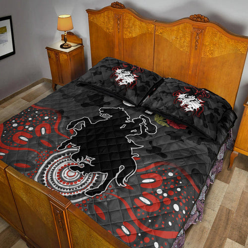 custom-personalised-st-george-illawarra-dragons-anzac-2022-quilt-bed-set-indigenous-vibes-black