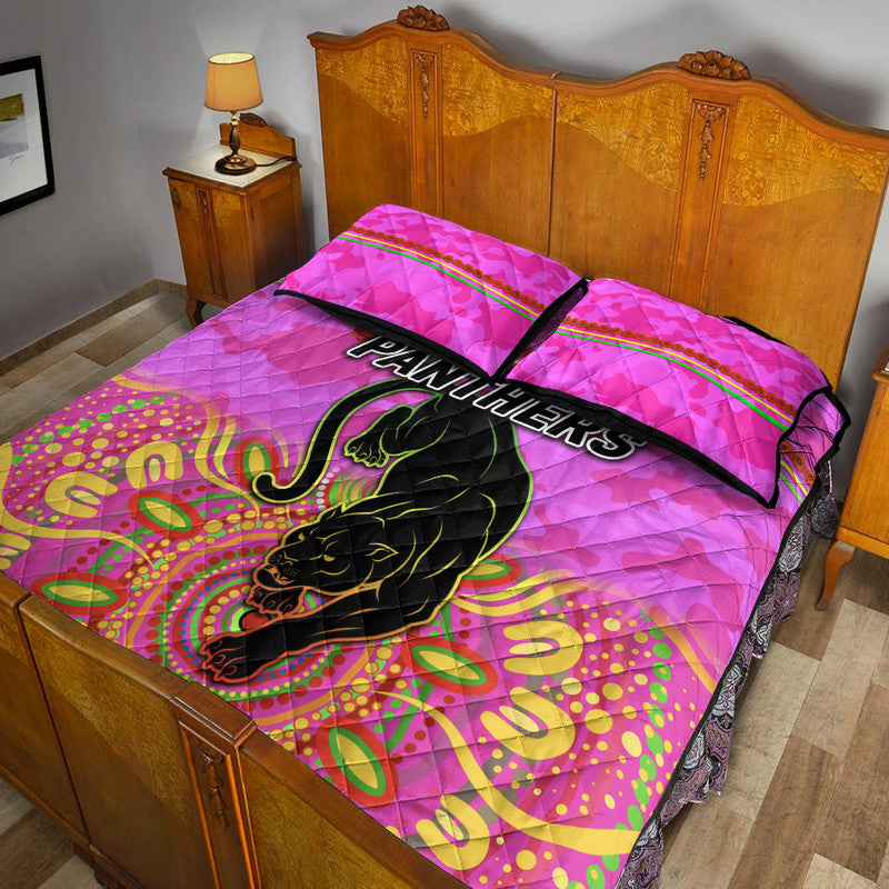 penrith-panthers-anzac-2022-quilt-bed-set-indigenous-vibes-pink